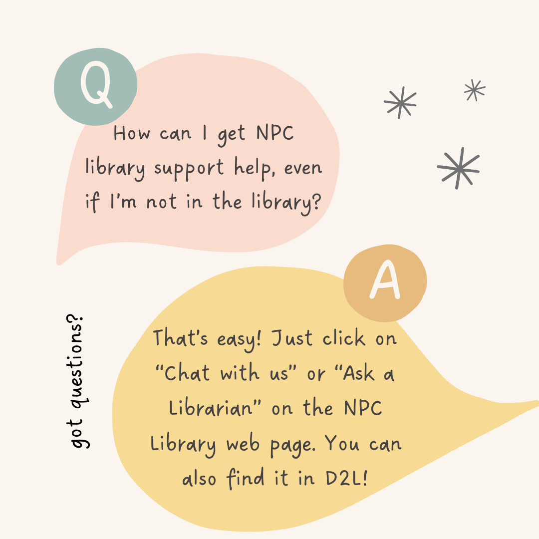 Get chat help on library or D2L website
