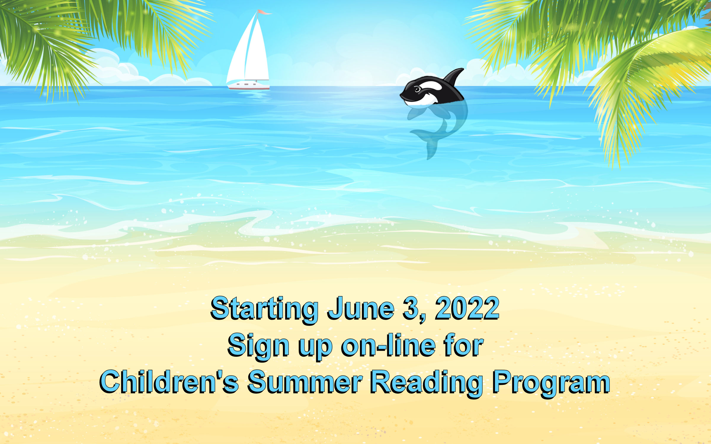 Graphic Link to sign up for children's summer Reading Program